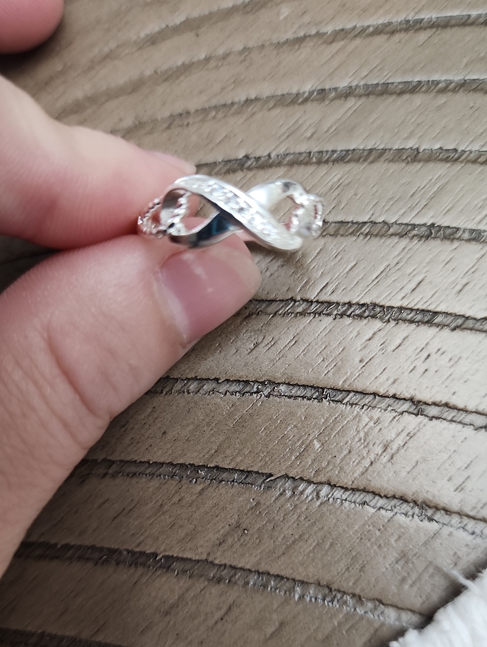 925 Sterling Silver Plated Nlay Zirconia 8-shape Ring For Ladies, Man Fashion